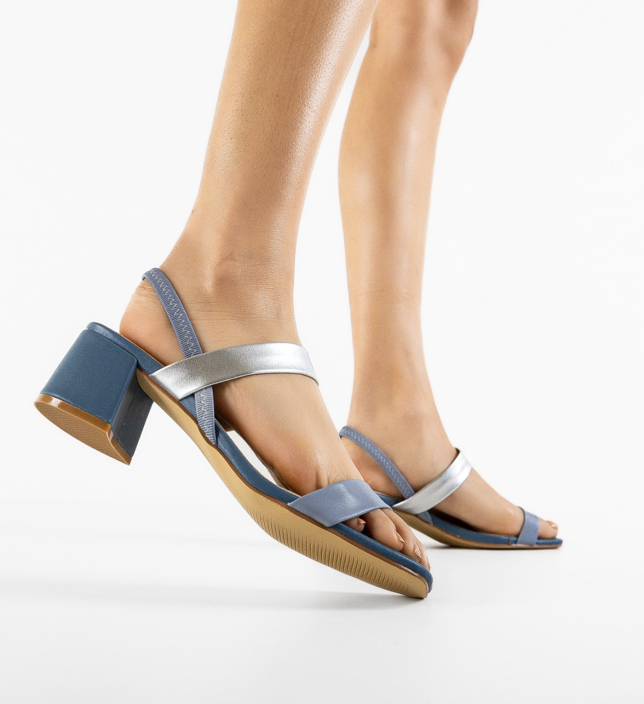 Sandale cu toc Nirmal Albastre | Eleganță și Stil - imagine 2