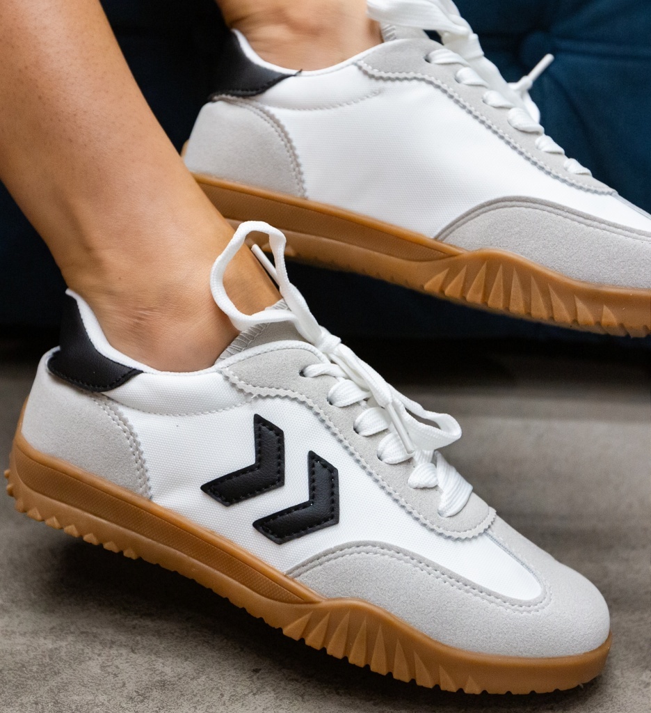 Sneakers dama Steren albi | Confort maxim