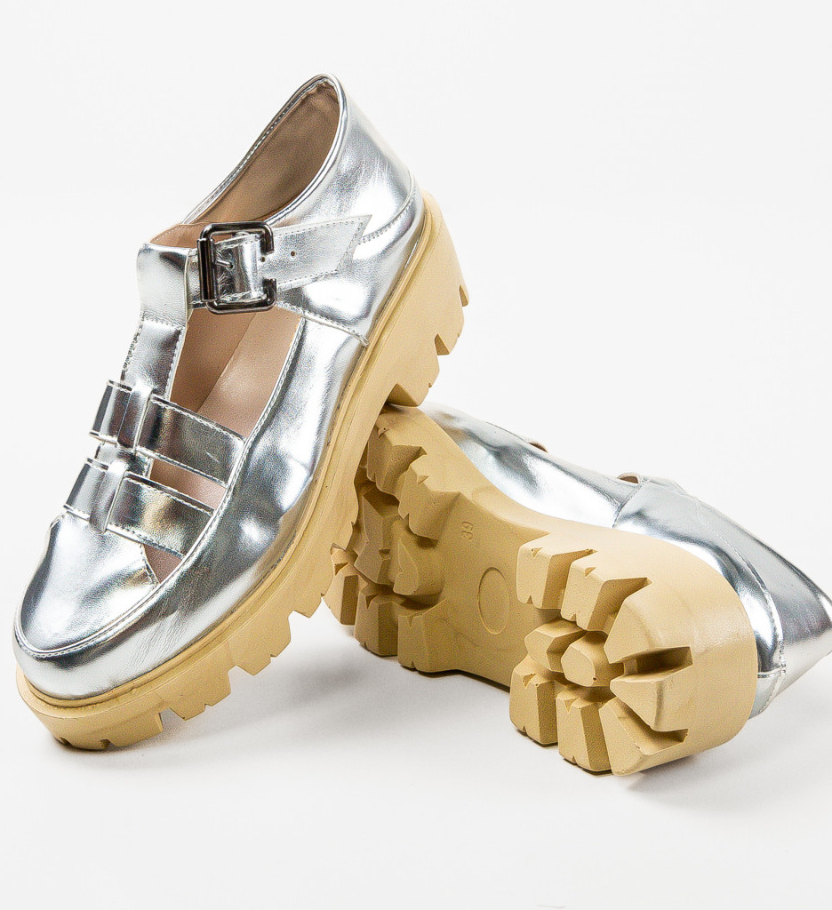 Pantofi Casual Argintii - Stil și Confort - imagine 7