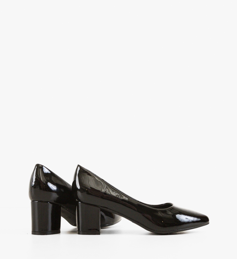 Pantofi dama Rose Negri eleganți cu toc confortabil