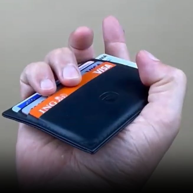 Port Card Delis Piele Naturală - 6 Compartimente - imagine 3