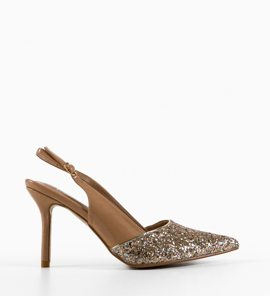 Pantofi Aamin Aurii - Eleganță cu Toc - imagine 4