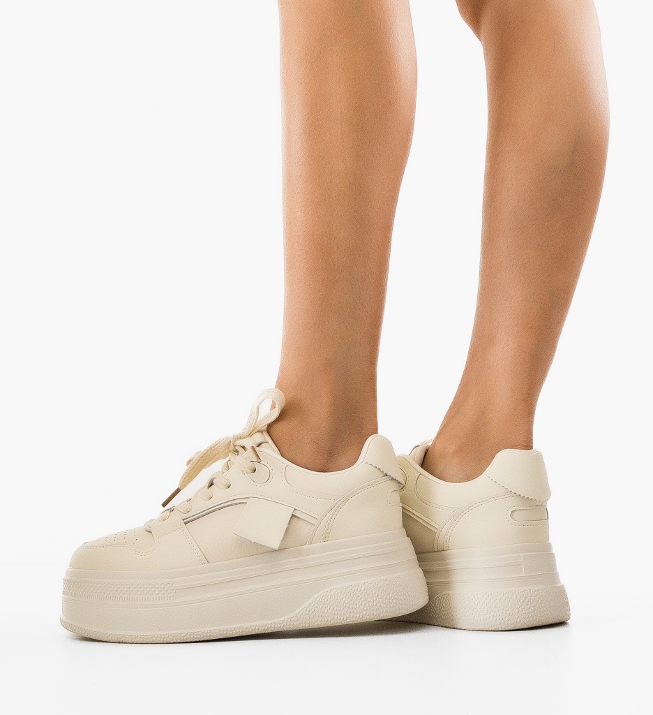Sneakers Dama Uynn Bej - Confort și Stil Urban - imagine 3