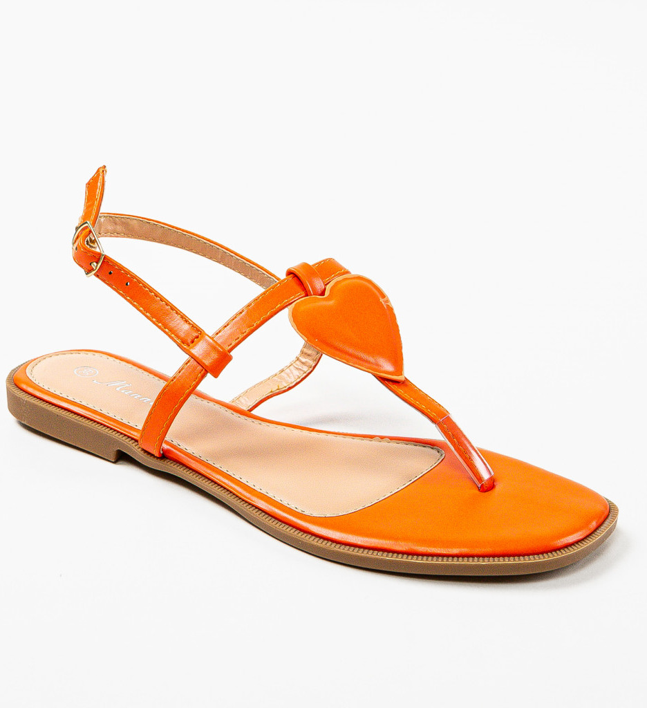 Sandale Dama Judita Portocalii | Stil Unic - imagine 6