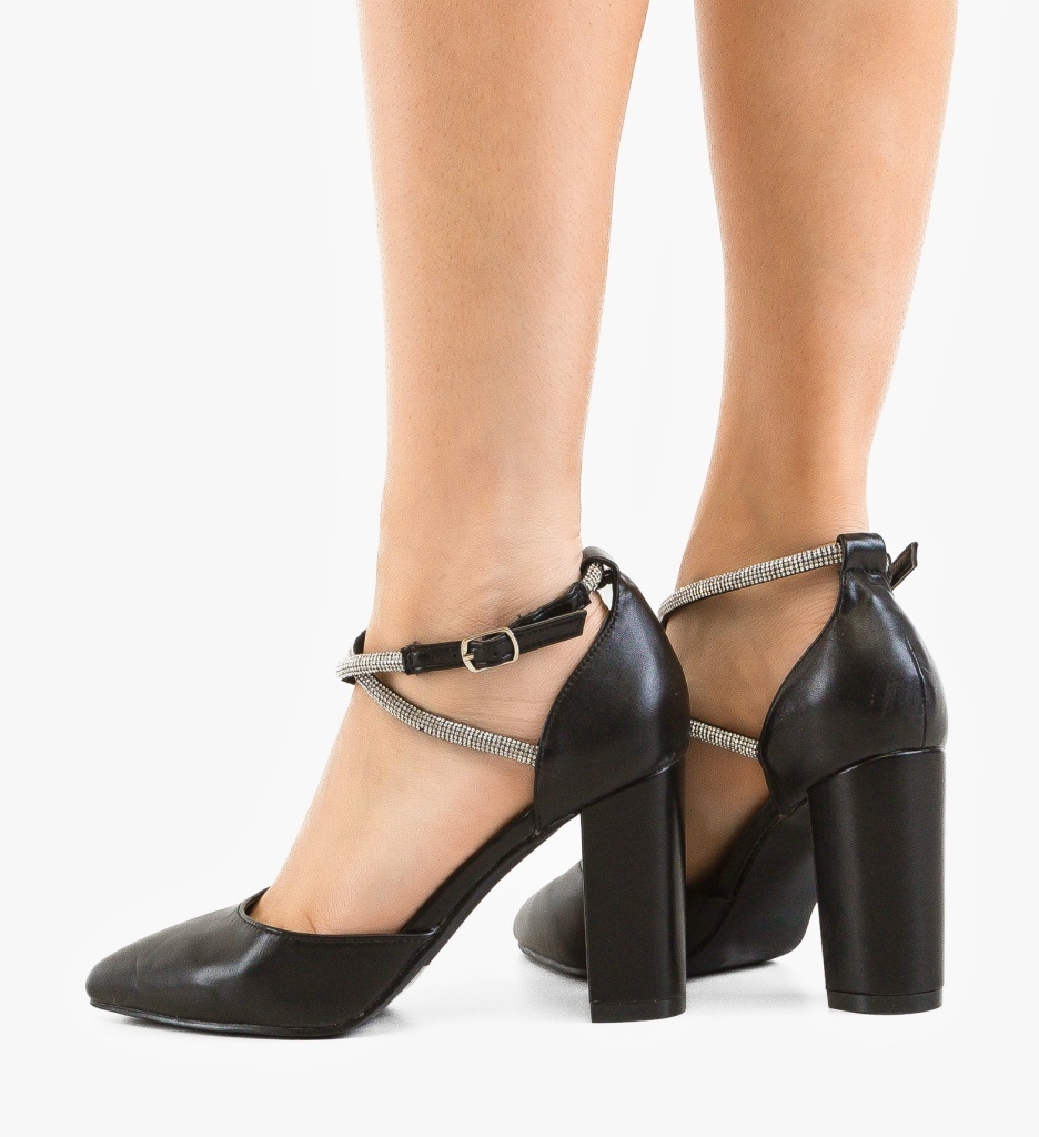 Pantofi Dama cu Toc Walte Negri Eleganți - imagine 5