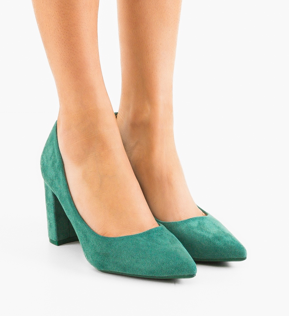 Pantofi Toc Verzi Yang - Eleganță Modernă