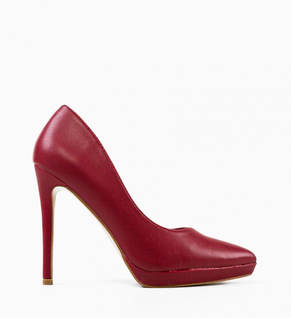 Pantofi Dama Grena cu Toc Eleganți - imagine 5