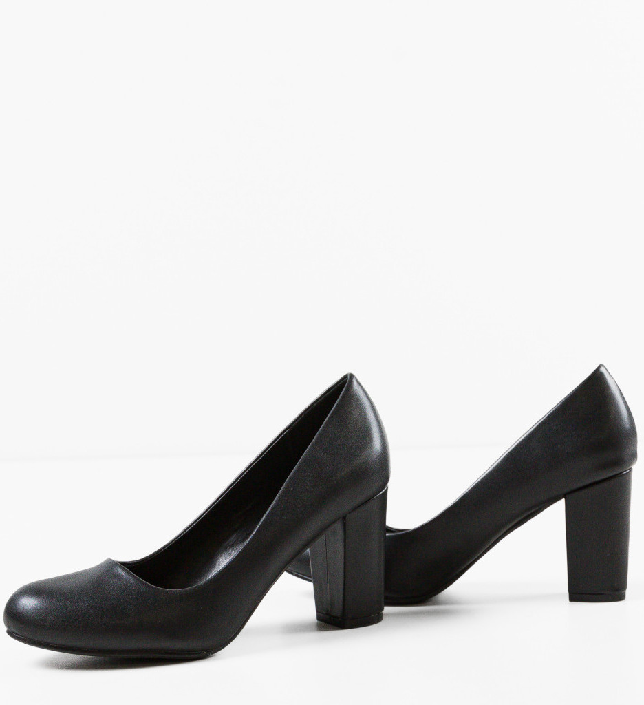 Pantofi Ursen Negri cu Toc Eleganți - imagine 7