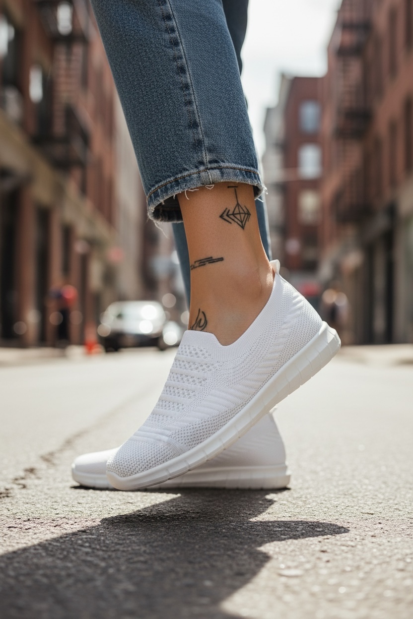 Espadrile Dama Casual Albe Confortabile - imagine 2
