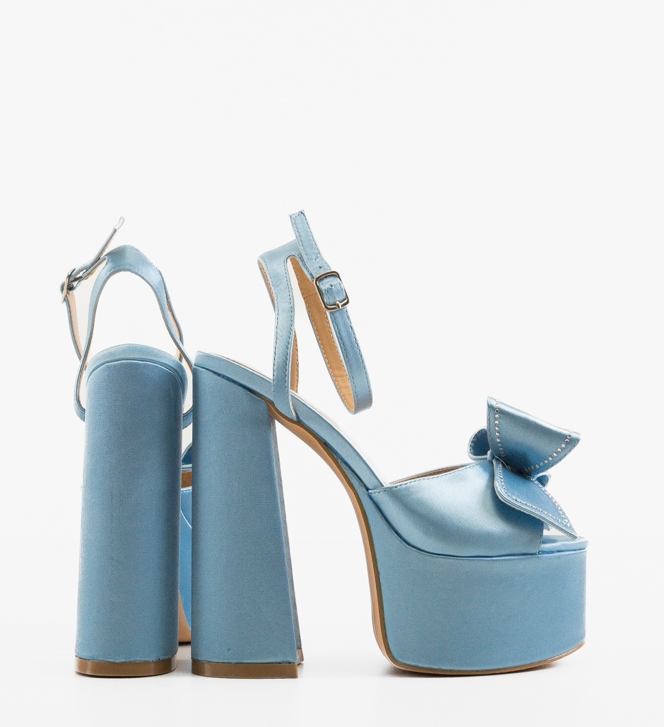 Sandale cu Toc Gallen Albastre Elegante - imagine 4