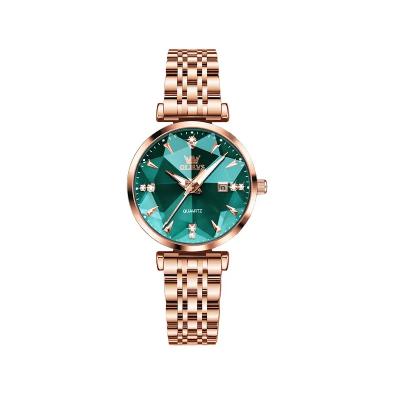 Ceas Olevs CS1647 Rose Gold Eleganță Verde
