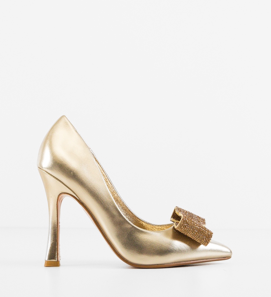 Pantofi Stiletto Bradle Dama Aurii Eleganți - imagine 5