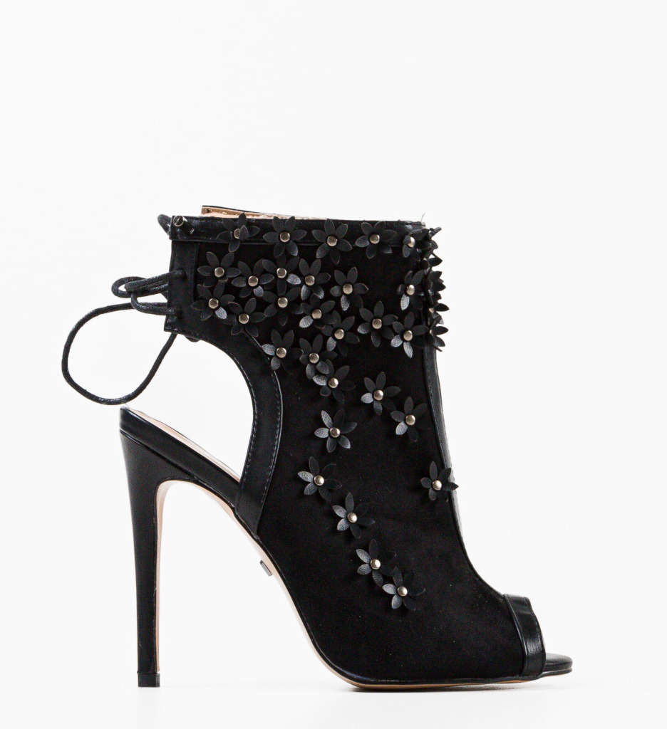 Botine Dama Flowera Negre | Eleganță și Stil - imagine 4