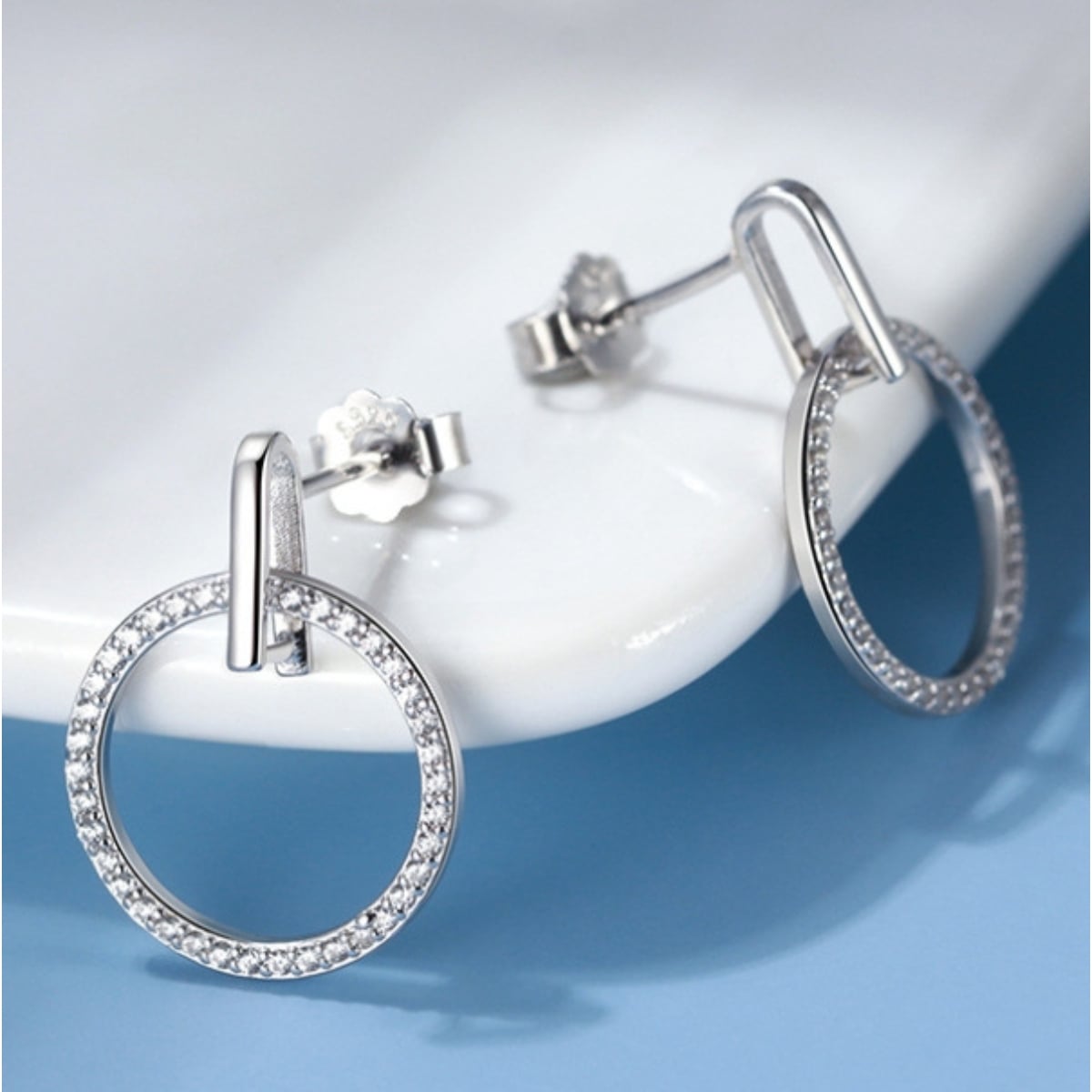 Cercei Argint Delis Placati cu Rodiu | Model Elegant - imagine 4