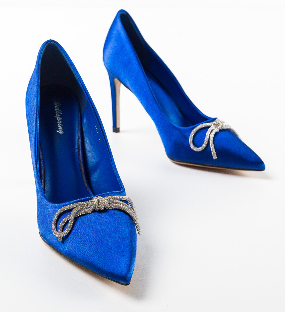 Pantofi dama Ishmael albastri cu toc elegant - imagine 7