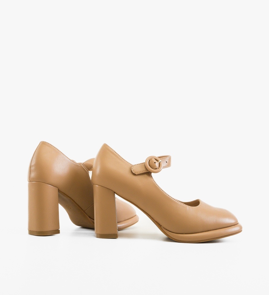 Pantofi cu Toc Jazmine Bej - Eleganți - imagine 3