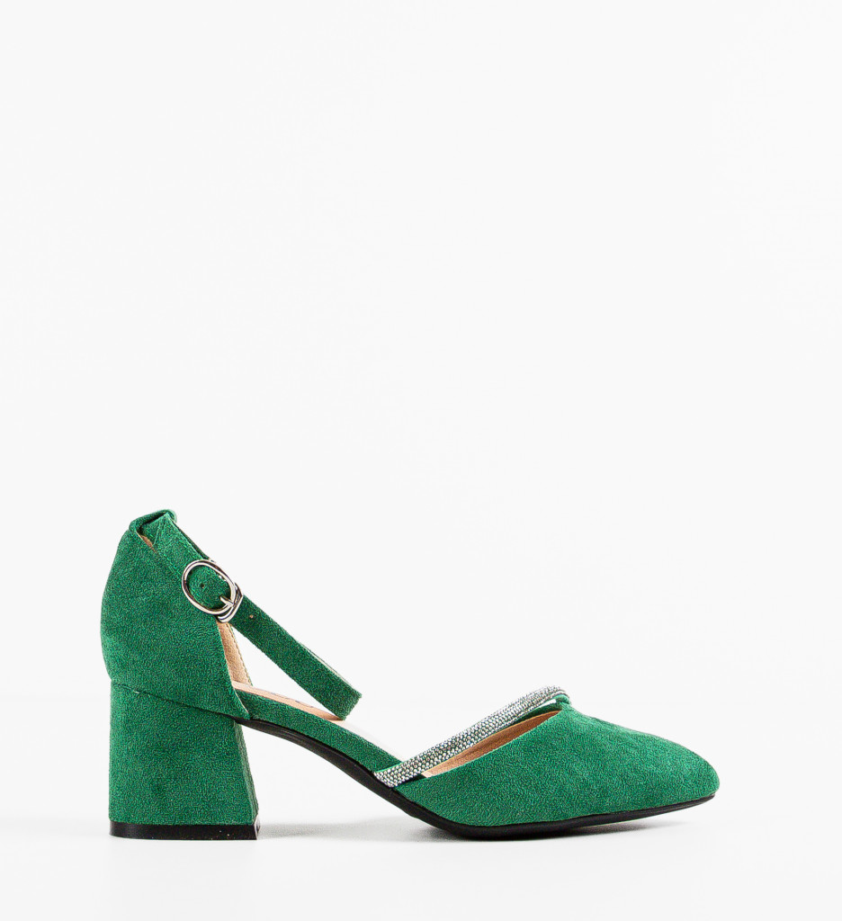 Pantofi Pamela Verzi cu Toc Elegant - imagine 4
