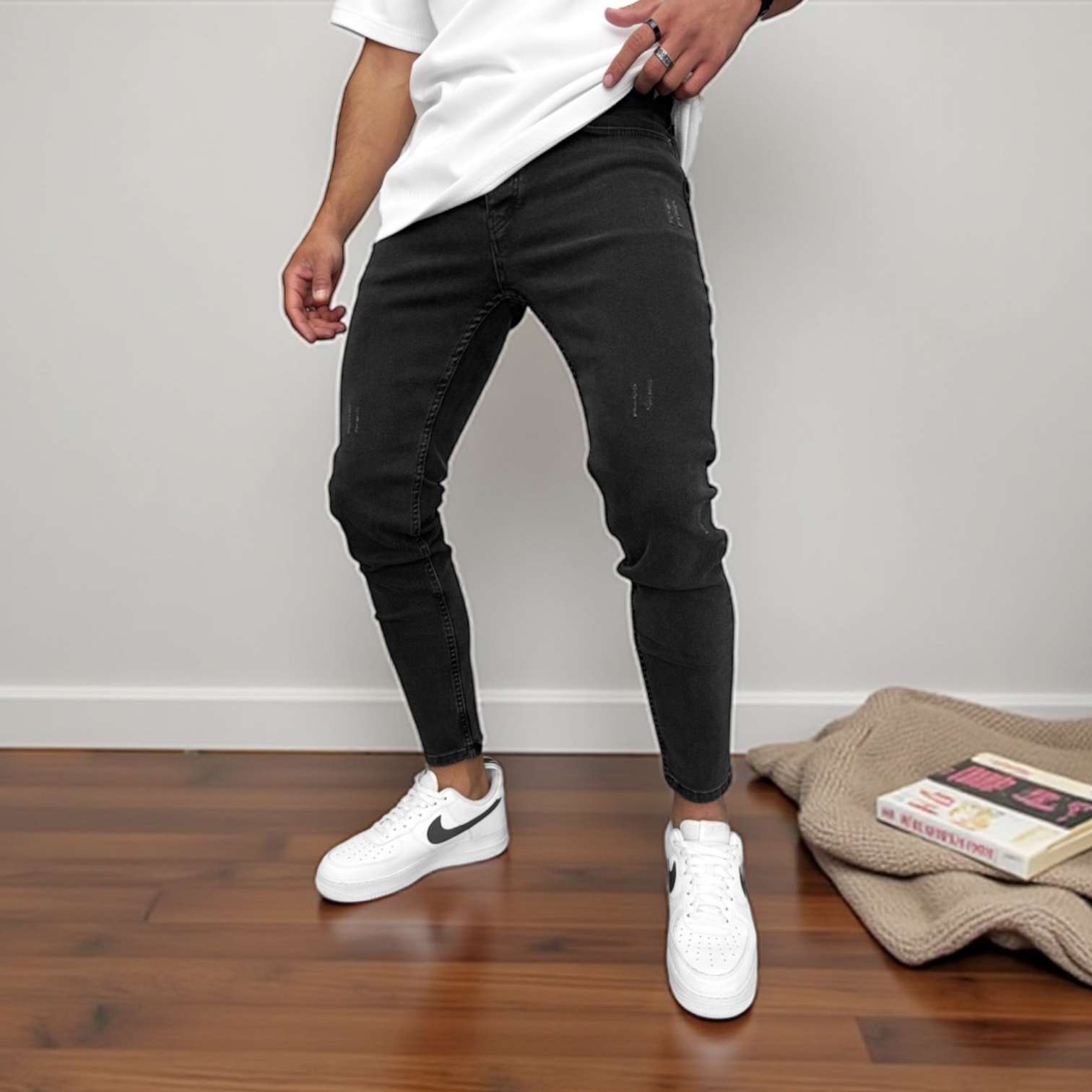 Blugi Barbati Conici Tapered Fit Elastan