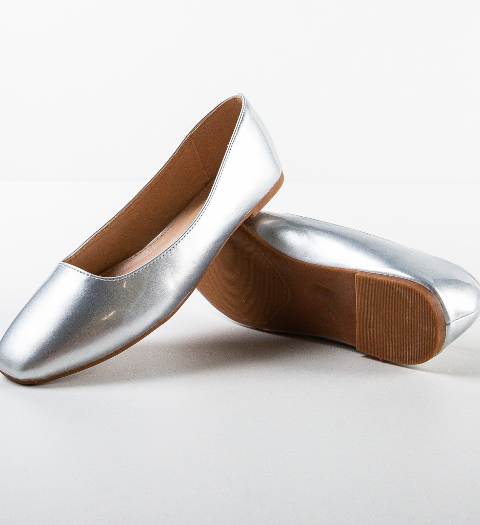 Balerini Dama Argintii Comodi | Stil Casual Elegant - imagine 6