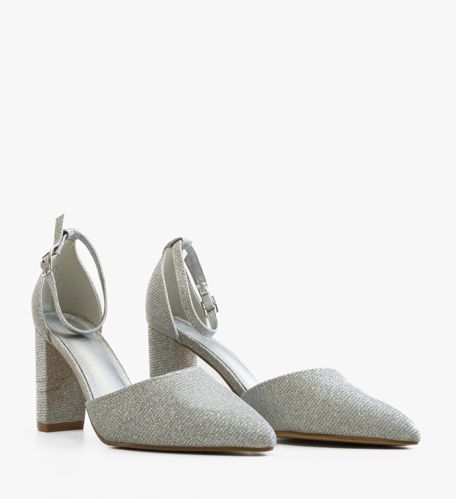 Pantofi Dama cu Toc Young Argintii - Eleganta Disponibila - imagine 5