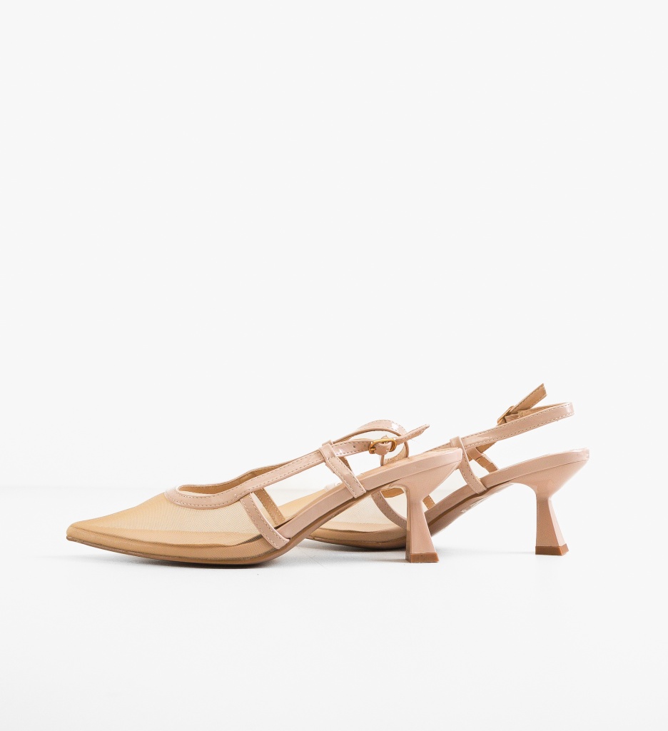 Pantofi Dama Laure Nude cu Toc Elegant - imagine 6