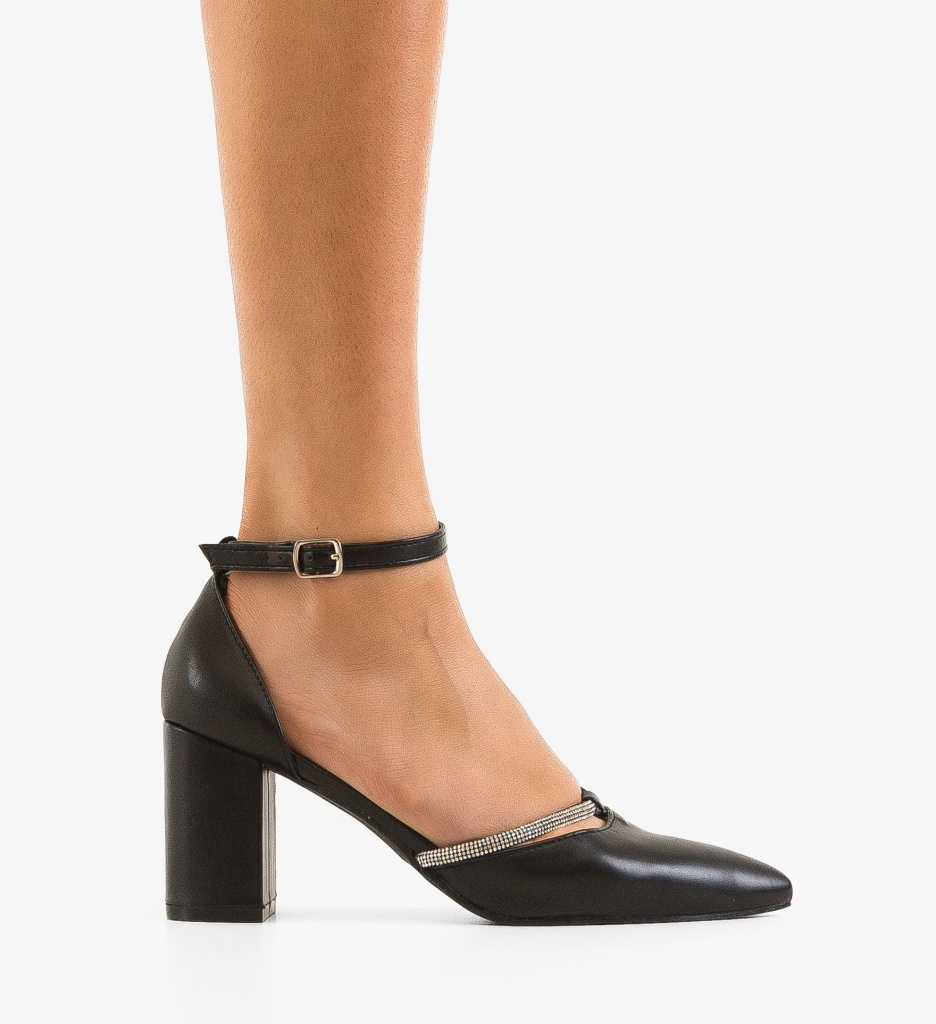 Pantofi cu Toc Eleganți Lynes Negri - imagine 7