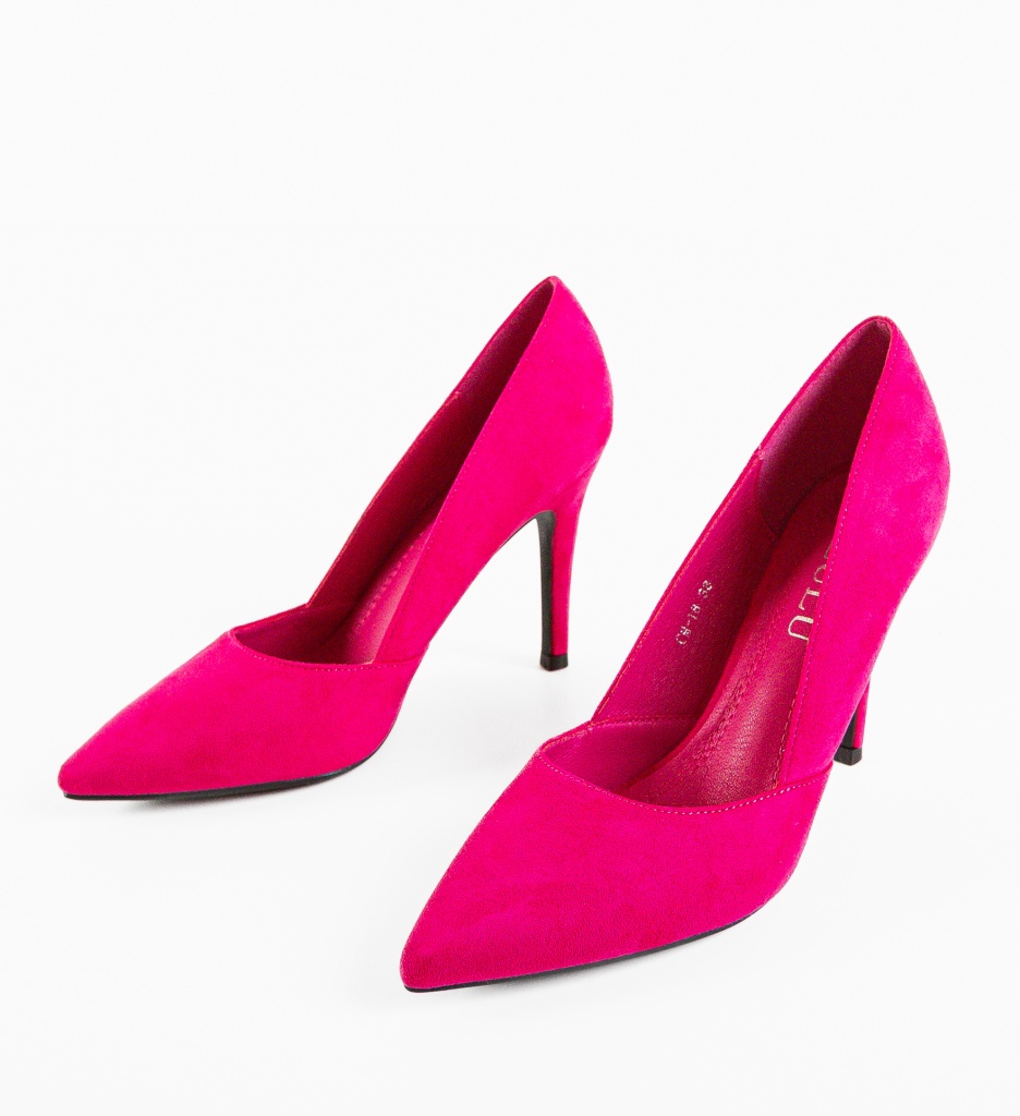 Pantofi dama Araj Fuchsia cu toc elegant - imagine 7