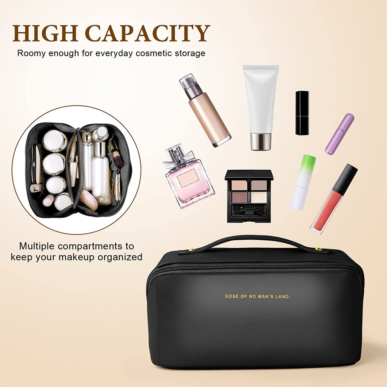 Geanta cosmetice Chabela Delis, neagra, impermeabila - imagine 6