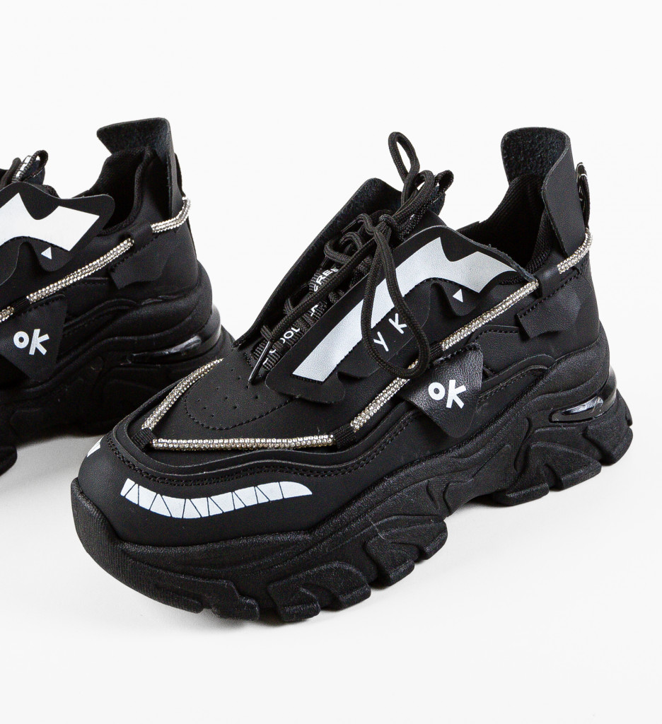 Sneakers Dama Reecola Negri - Confort și Stil - imagine 8