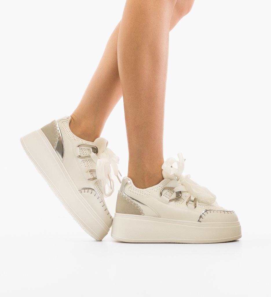Sneakers Dama Verana Argintii | Stil & Confort