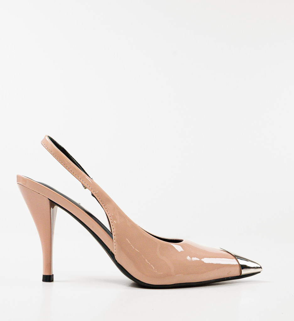 Pantofi Dama Yannick Nude cu Toc Elegant - imagine 4