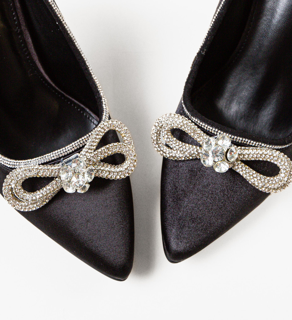 Pantofi Toc Eleganti Negri - Stil Refined - imagine 5