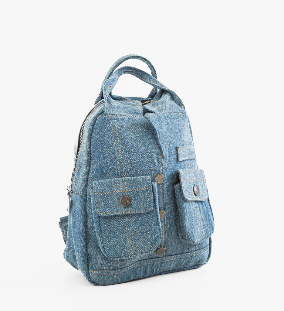Rucsac Dama Jeans Albastru Casual | Stil Urban - imagine 3