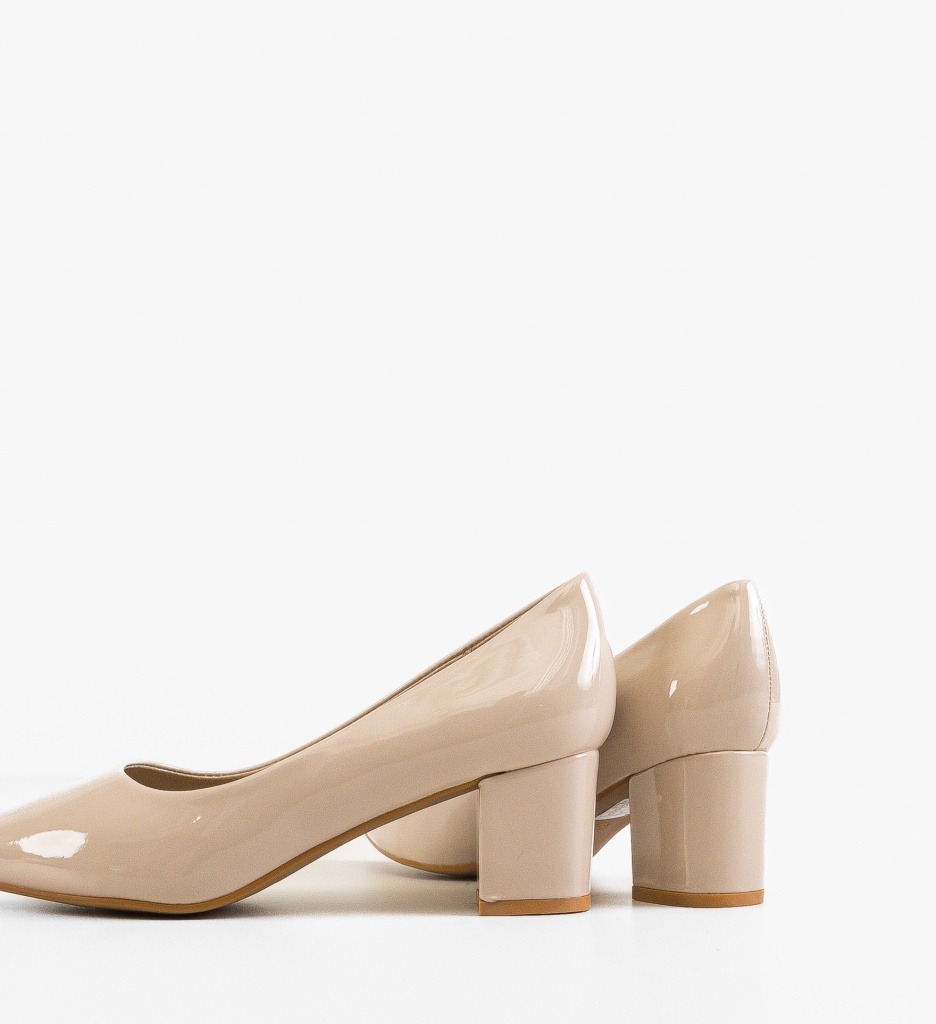 Pantofi Rose Bej cu Toc Eleganți - imagine 6