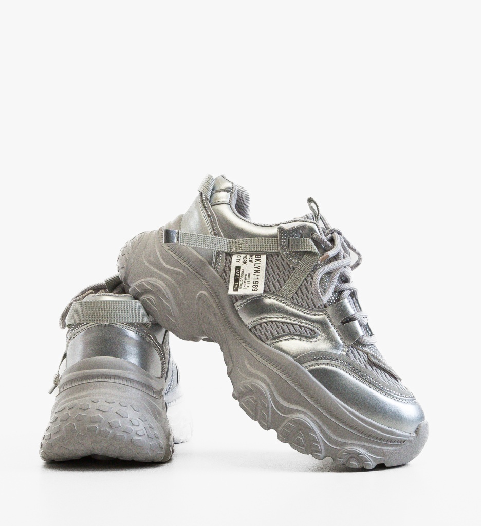 Sneakers Dama Careof Argintii - Stil și Confort - imagine 6