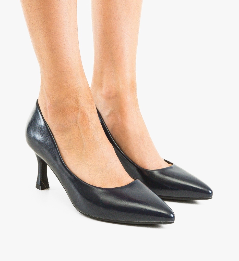 Pantofi dama Hamilton Bleumarin cu toc elegant - imagine 5