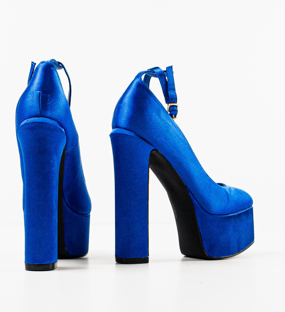 Pantofi Floyd Albaștri cu Toc Eleganți - imagine 6