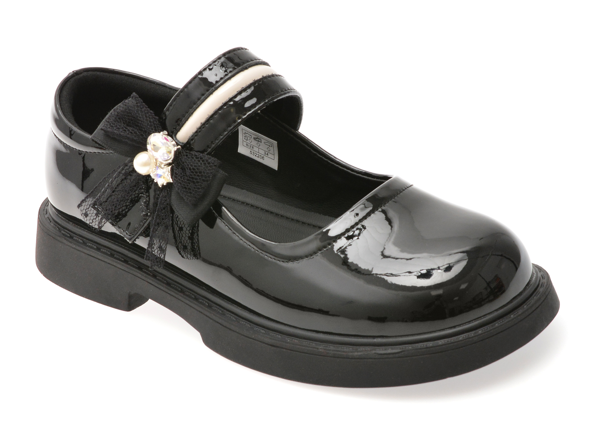 Pantofi Selection Kids negri cu velcro - Confort maxim