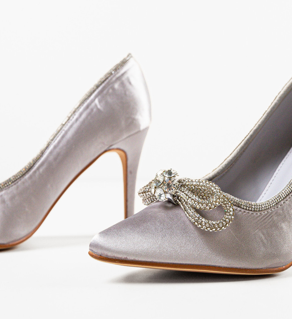 Pantofi cu Toc Reytar Gri - Eleganță Asigurată - imagine 7