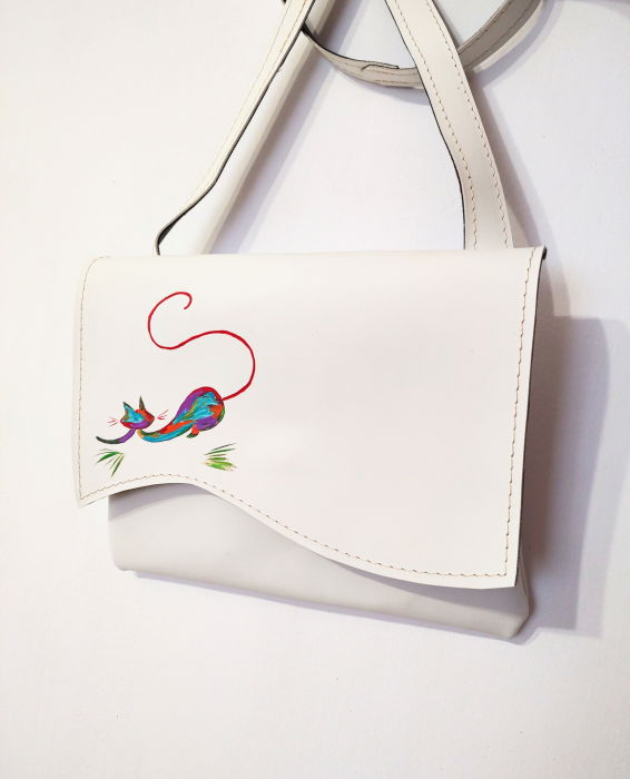 Geanta Piele Naturala cu Pisicuta | Shopika