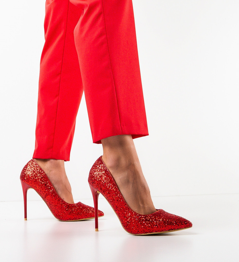 Pantofi cu Toc Samiya Rosii - Eleganță - imagine 2