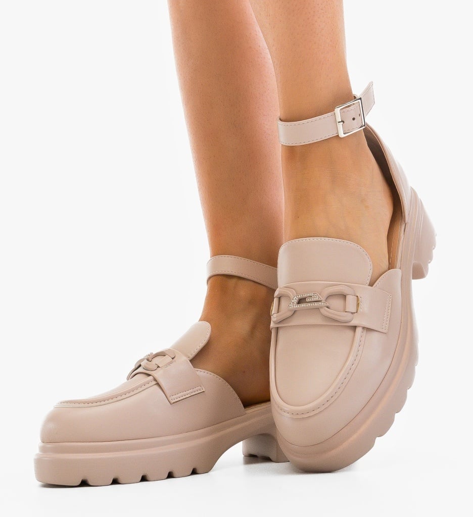 Pantofi Casual Dama Bej Confortabili - imagine 3