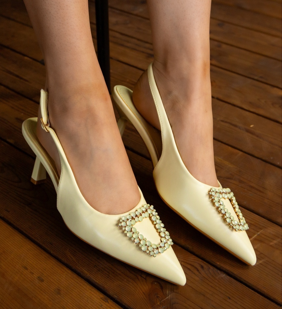 Pantofi dama Vaneza Galbeni, eleganță supremă - imagine 4
