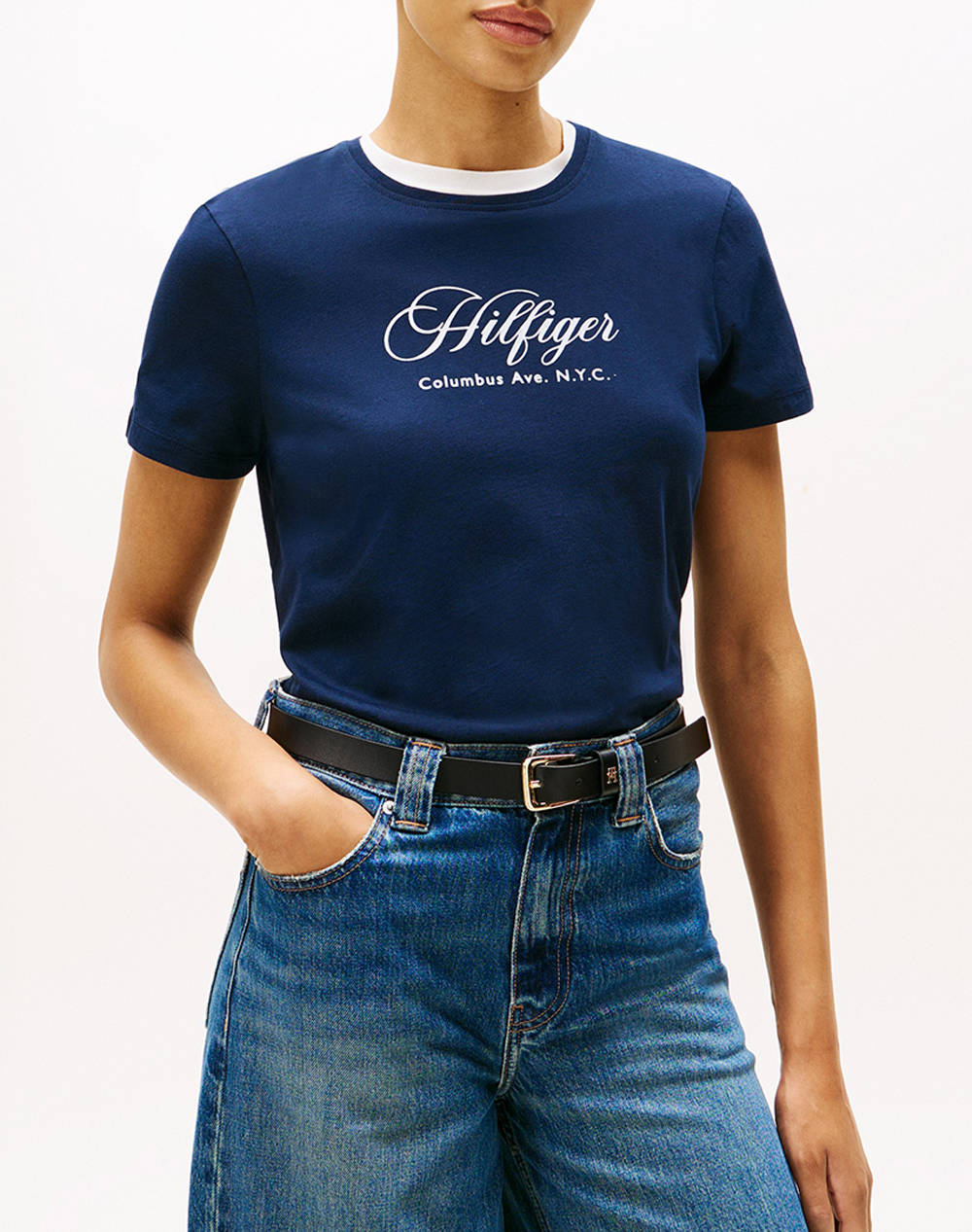 Tricou Tommy Hilfiger Script Dama, 100% Bumbac - imagine 1