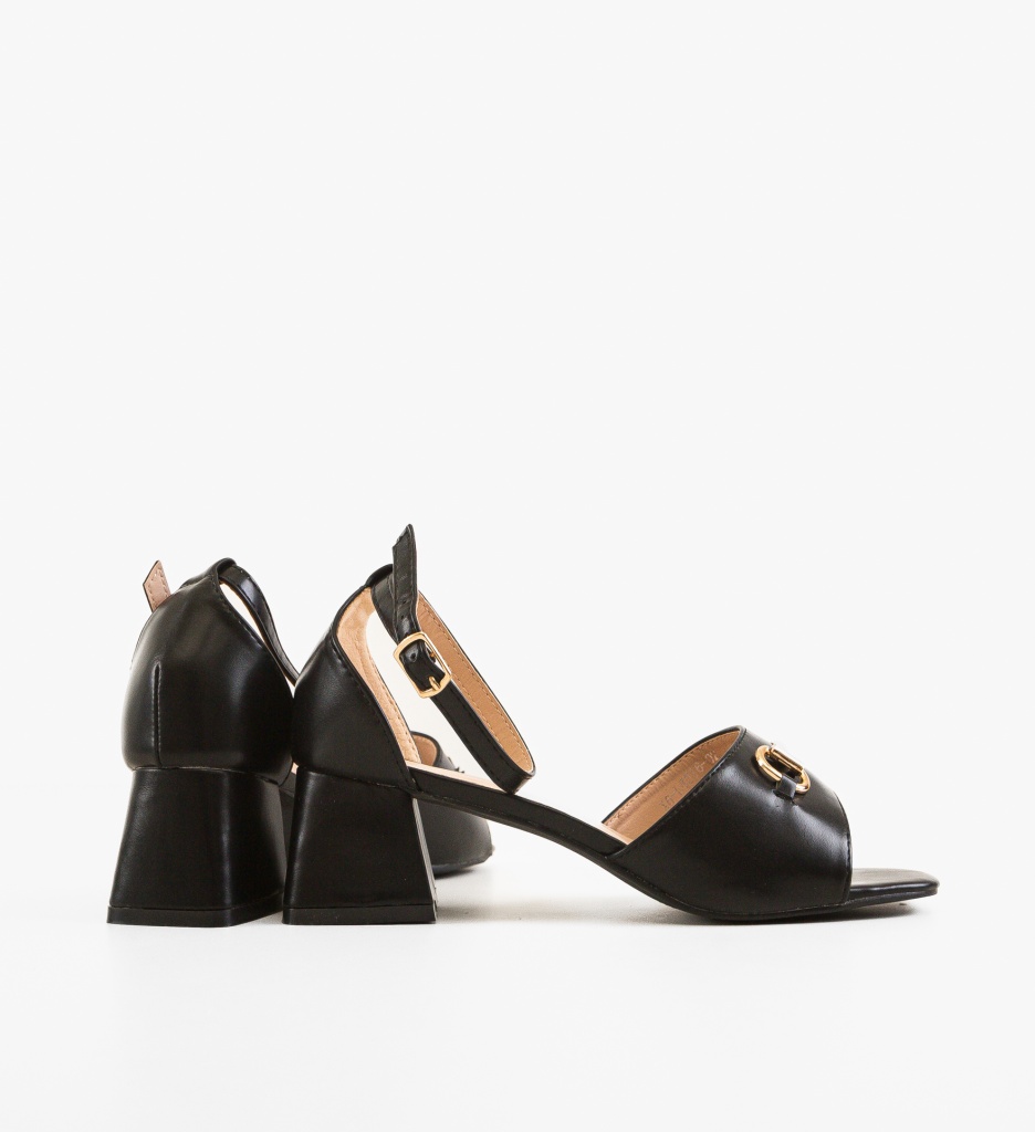 Sandale cu toc Mann Negre - Eleganță și Stil - imagine 3