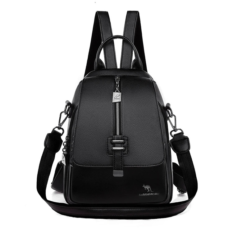 Rucsac de dama Delis Camellia GT2601 din piele ecologica, Negru