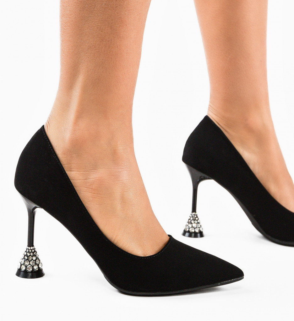 Pantofi dama Havarah Negri cu toc elegant