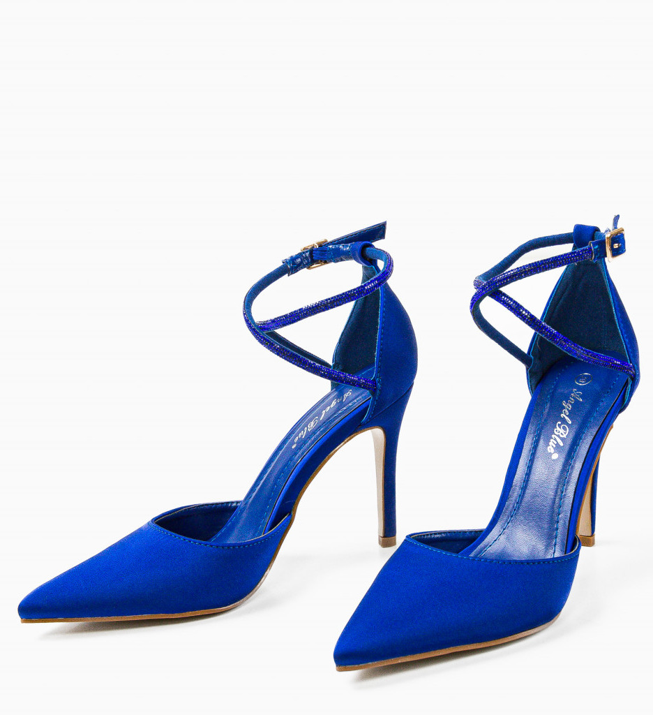 Pantofi dama Aidan Albastri 2 cu toc eleganți - imagine 5
