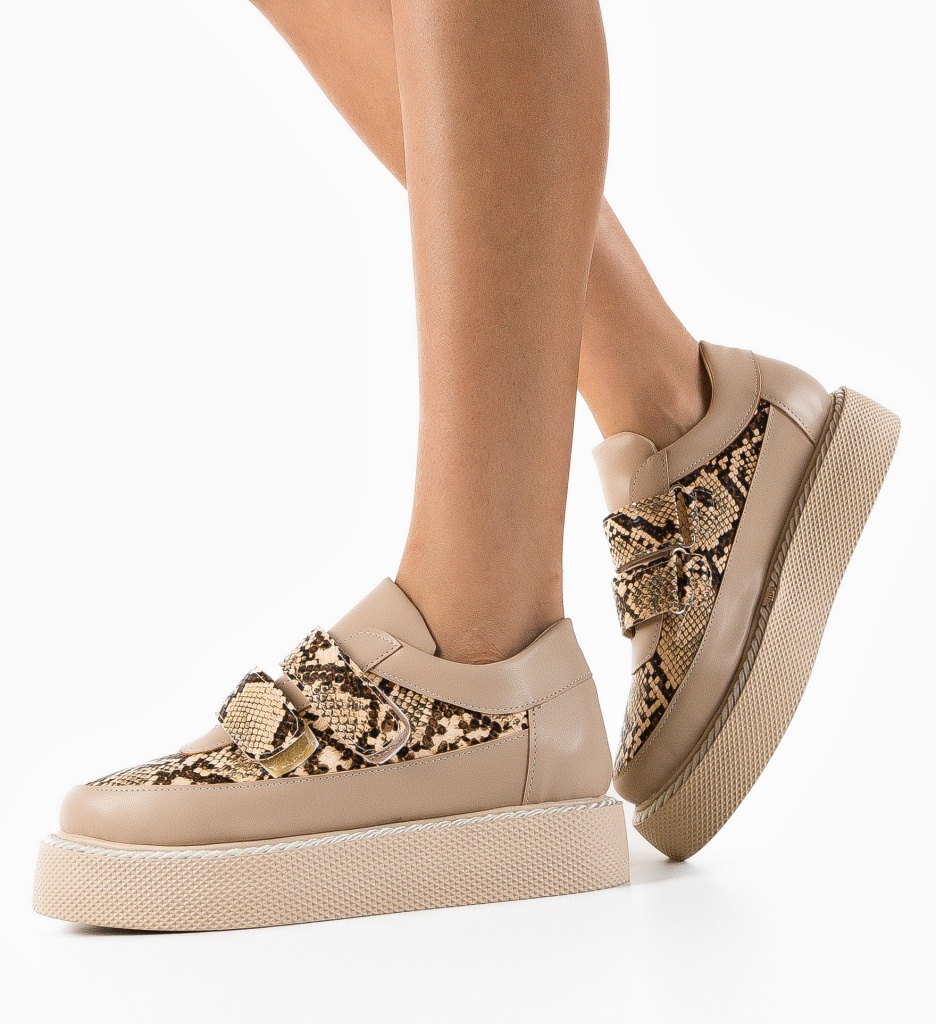 Pantofi Casual Herghely Nude - Confort și Eleganță - imagine 4