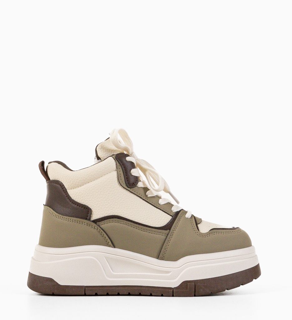 Sneakersi Okayta Khaki Dama - Confort & Stil - imagine 5